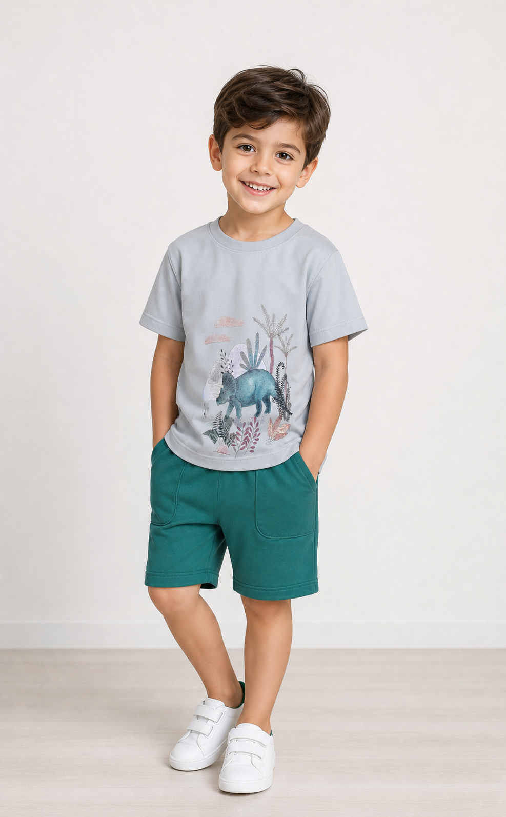 ست تیشرت و شلوارک اسپرت نخ پنبه